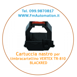 Cartuccia nastro timbracartellino  VERTEX TR-810 BLACK/RED