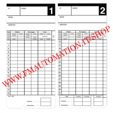 Confezione da 500 cartellini modello xt-86