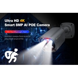 Camera per esterno  8MP IP Camera Face Detect visione notturna a colori Audio bidirezionale