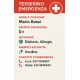 Tesserino Emergenza in PVC Personalizzato – Con Dati Sanitari e Contatti d’Emergenza